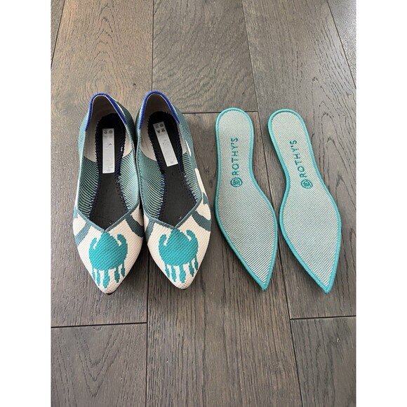 ROTHY’S The Point Shoes Print Moroccan Ikat Women’s Textile Size 9 - Picture 7 of 10